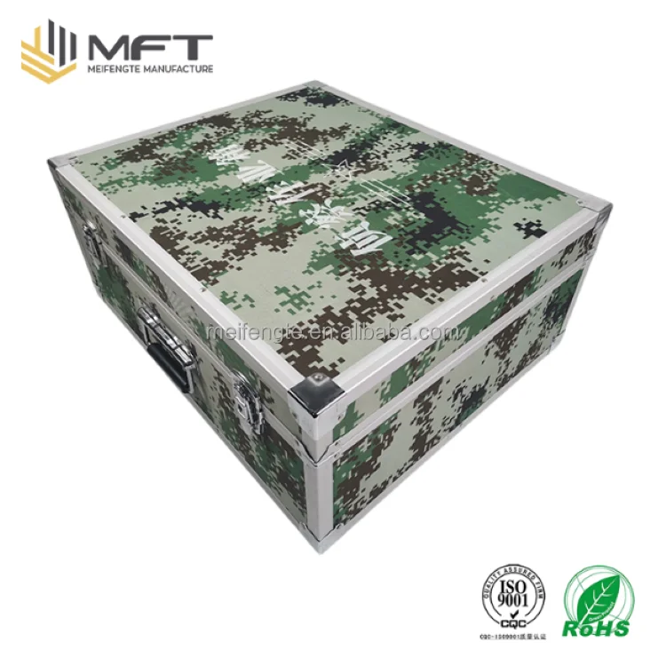 Camouflage Flight Case with Reinforcement Angle and Wall Material for Repair Set Items Aluminum Alloy