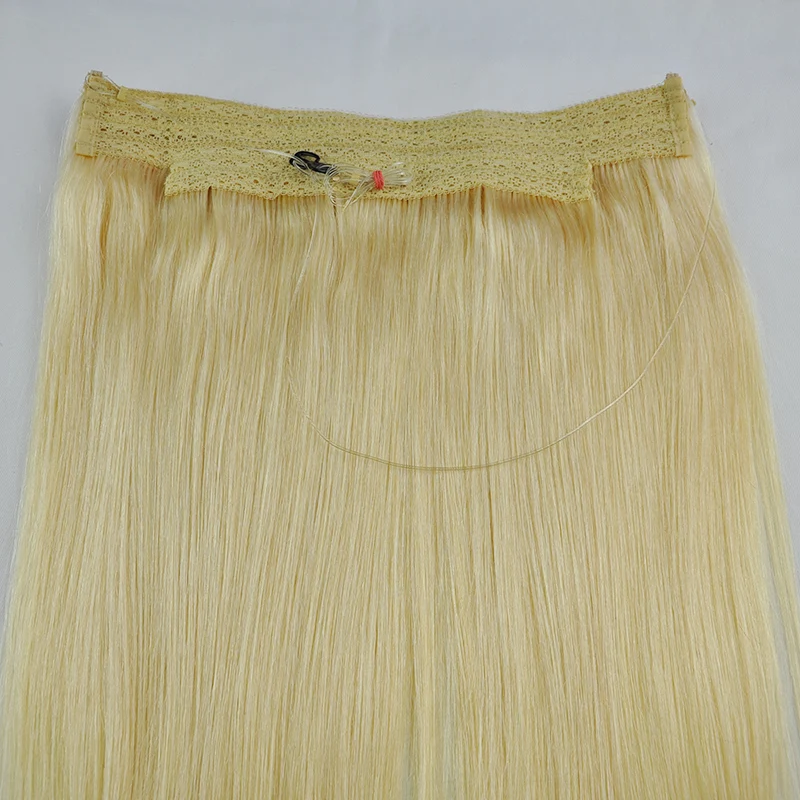
100% human hair wholesale blonde color 613 human hair fishing line no trace hair extension 