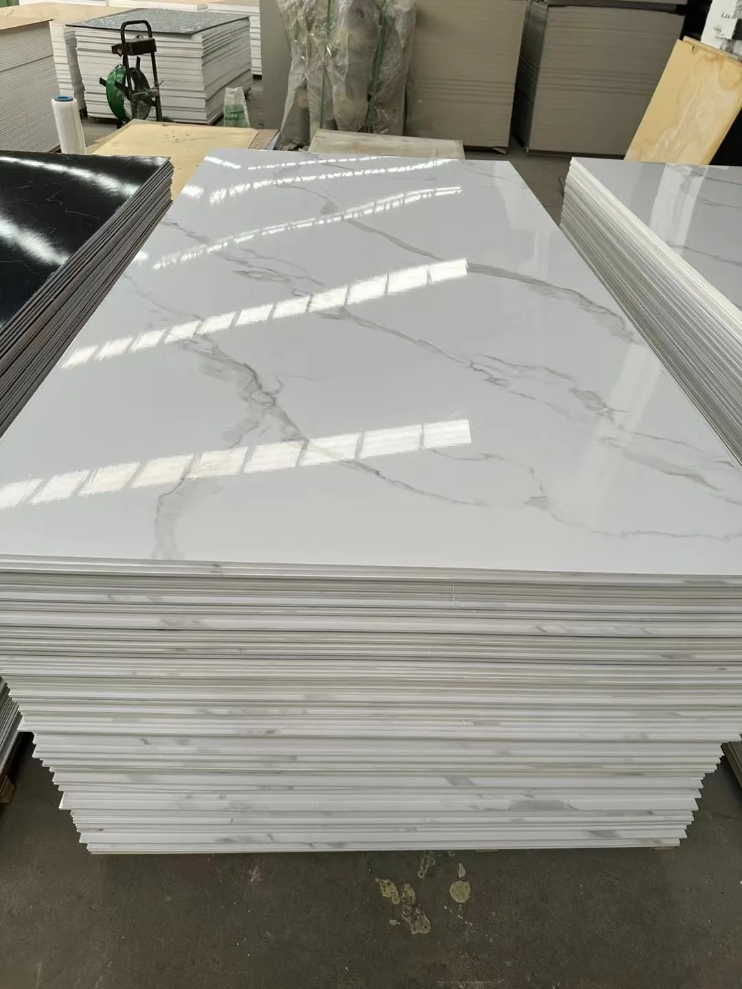High Glossy Marble Bamboo Charcoal Wall Board WPC Wood Grain Wall Panel Carbon Fiber Decorative Wall Panel for TV Background