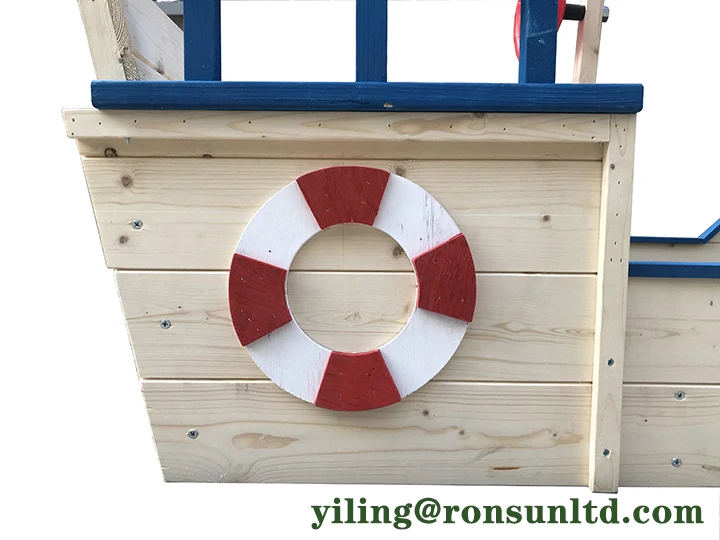 Outdoor Playground Toy Kid Sandbox Wooden Sandpit Boat with Cover for Children