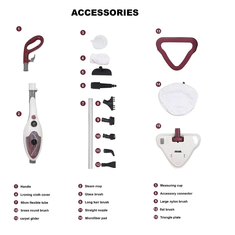 Multifunction Flexible Handheld Electric Steam Mop Vacuum Cleaner for Hardwood Floor Carpet