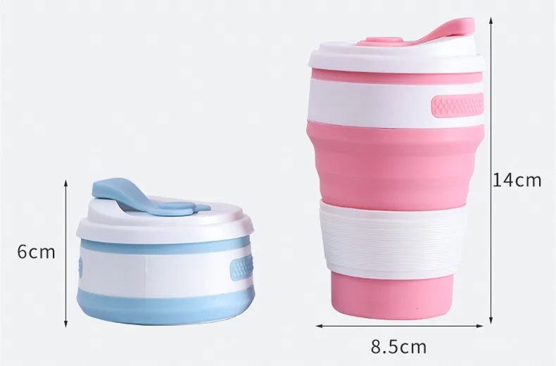 Selling Custom Fashion Foldable Travel Water Bottle Famous Folding Silicone Cold And Hot Coffee Milk Tea Beer Beverage Cup