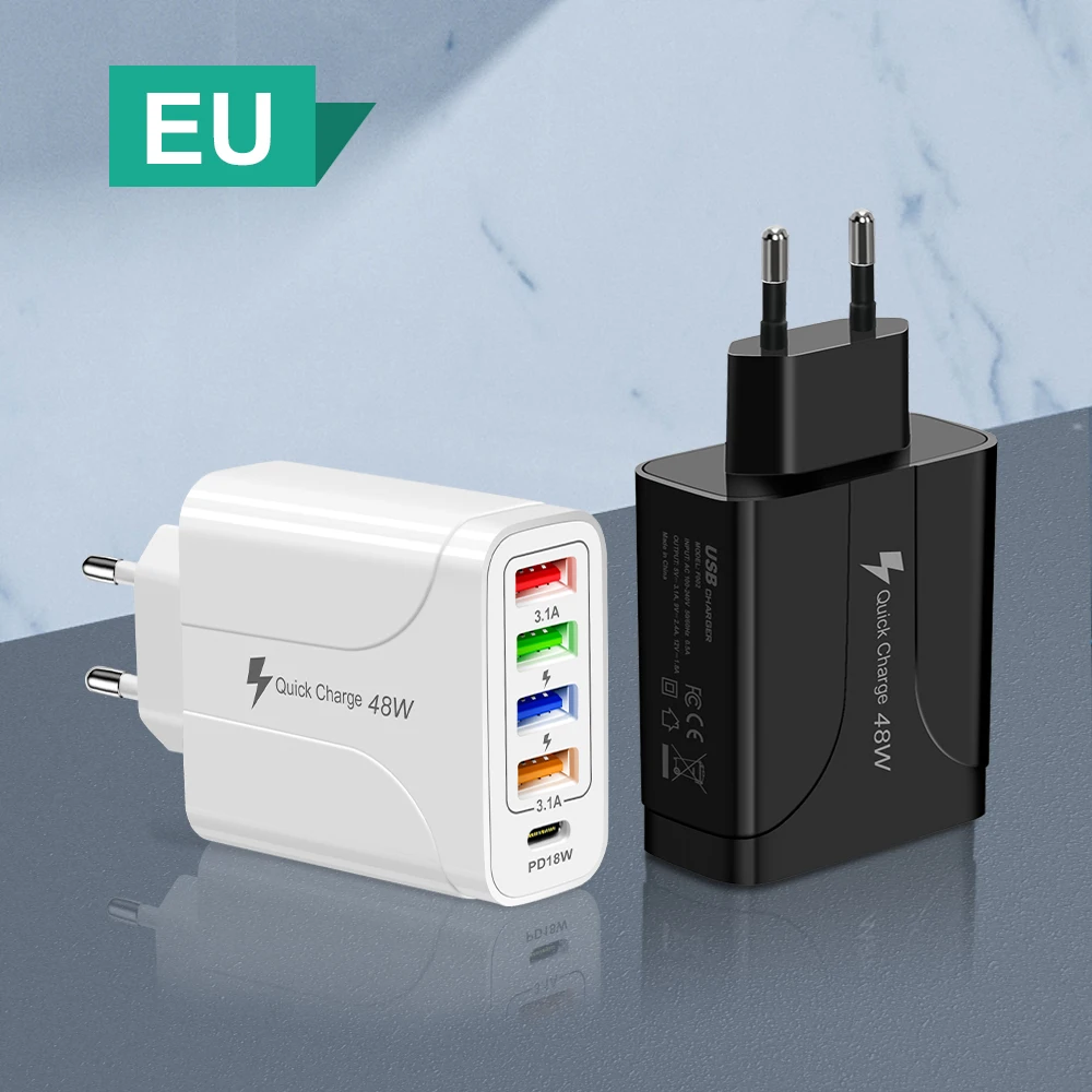 High speed multi port 5 Usb 5.1A US UK EU plug  Usb wall charger adapter travel charger for cellphone charger