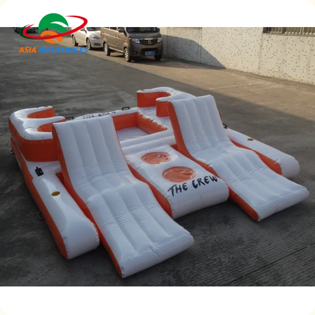 Floating Water Lounge Raft inflatable swimming looating island inflatable water floating bar with tent