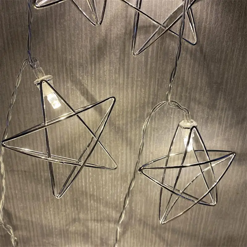 Top Sale Holiday Lighting   10 20   Led  1 m 2 m 3 m   Battery Operated  USB Silver  Star  String Lights  For Room Decoration
