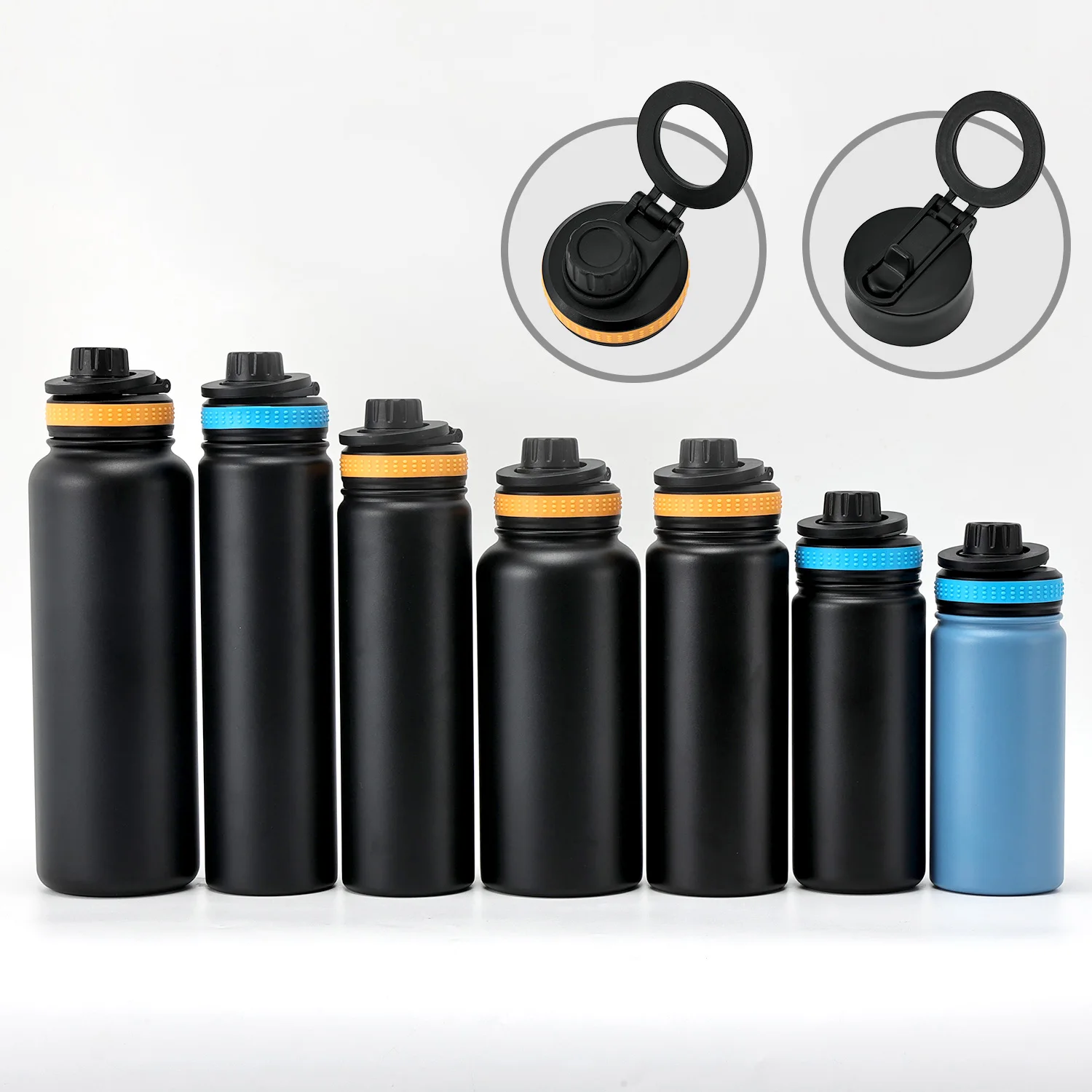 Hot 32oz Vacuum Flask With Spout Lid Thermal Hot & Cold Blue Water Bottle Wide Mouth BPA Free Sport Travel Water Bottle