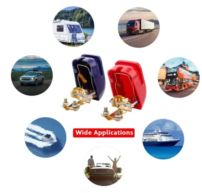 1 pair positive & negative electrode quick release lift off connector clamps car battery terminals