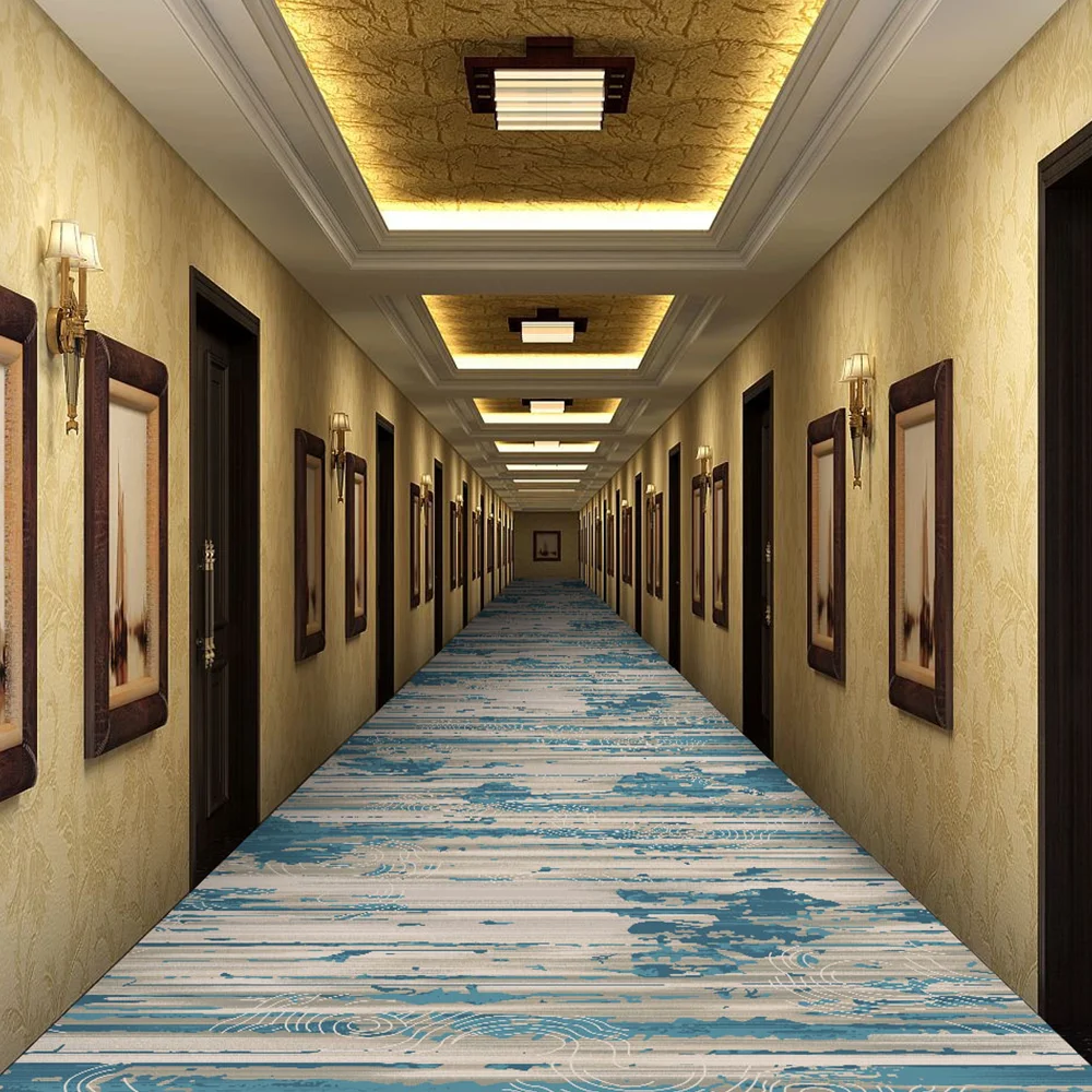 Коммерческий современный стиль напечатанный нейлоновый экологически чистый ковер от стены до петля моющийся рулон ковра