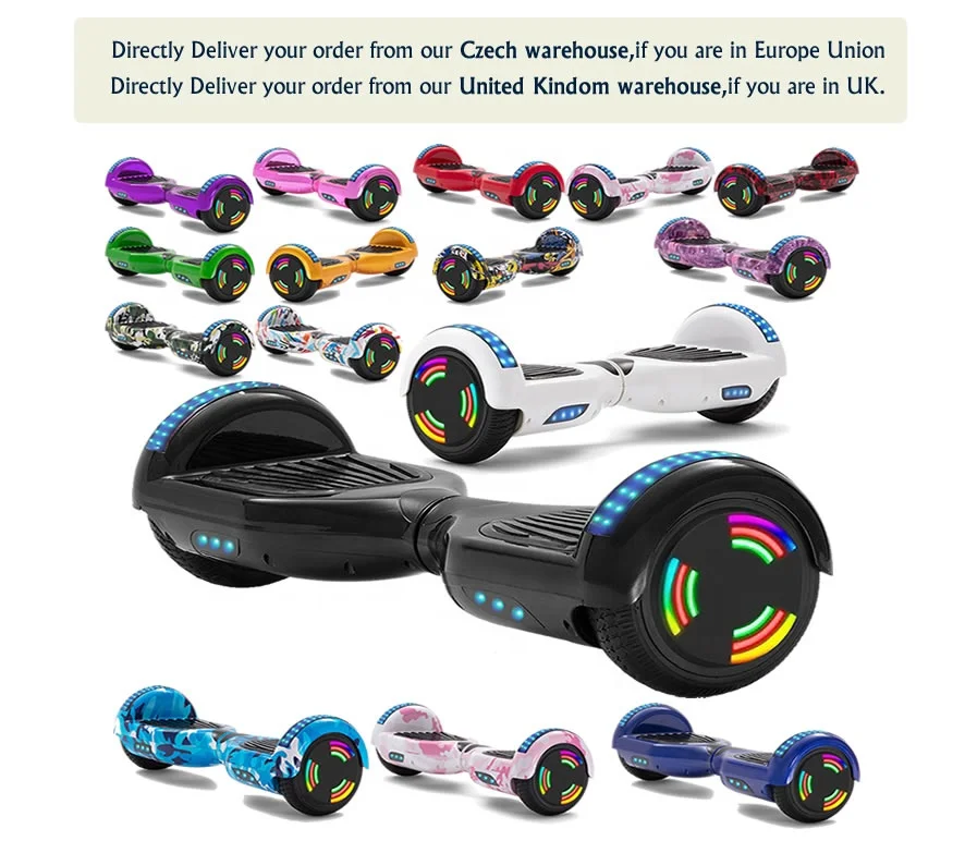 EU US local warehouse drop ship 6.5 inch hoverboard UL-2272 self balancing scooter 2 wheels UK drop ship by DPD or DHL