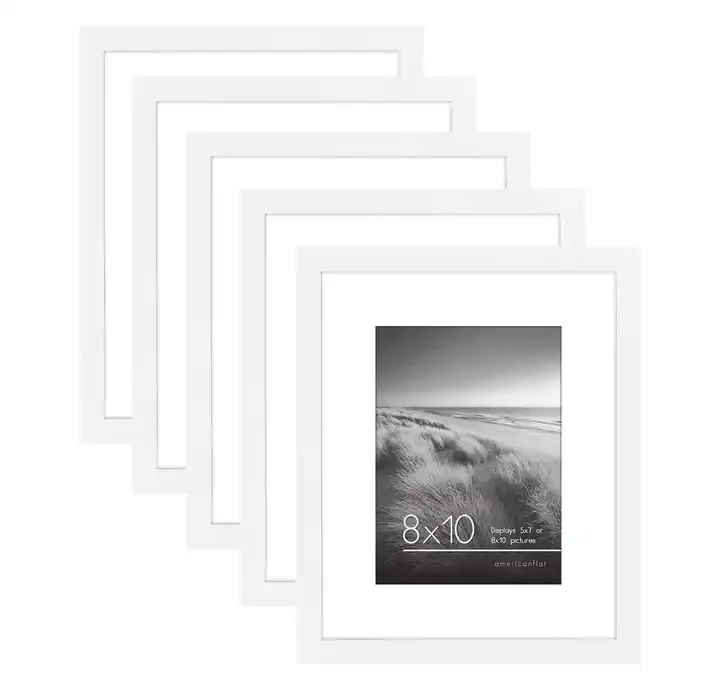 Оптовая продажа горячая распродажа 4x6 5x7 8x10 11x14 12x16 черная деревянная фоторамка коричневая и белая высококачественная