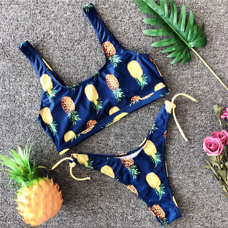 FYA3874 Summer High Cut Leg Printed Woman Sexi Bikini 2020 Swimwear