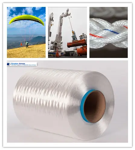MU UHMWPE Mooring Rope Materials UHMWPE Yarn For Suspension Lines On Sport Parachutes And Paragliders
