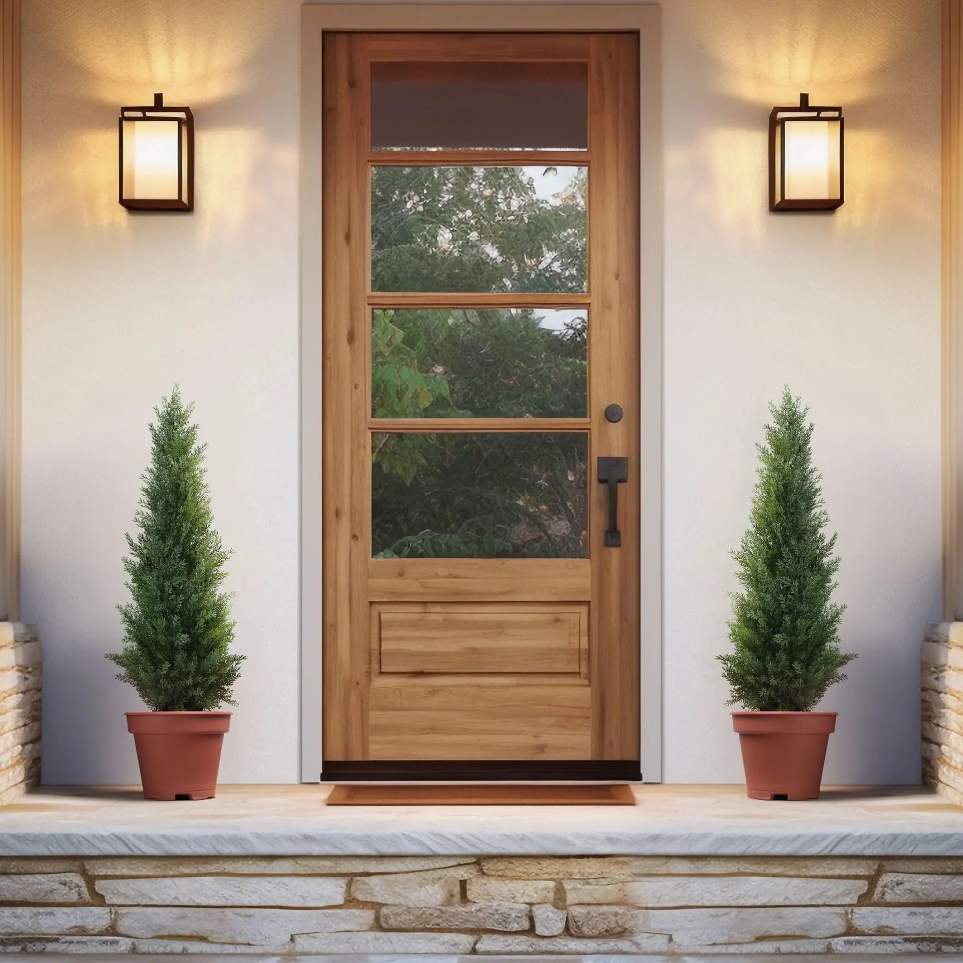 YOPIN-5030 Popular Artificial Pine and Cypress Tree Removable Greenery Christmas Shopping Malls and Hotels Window Decorations