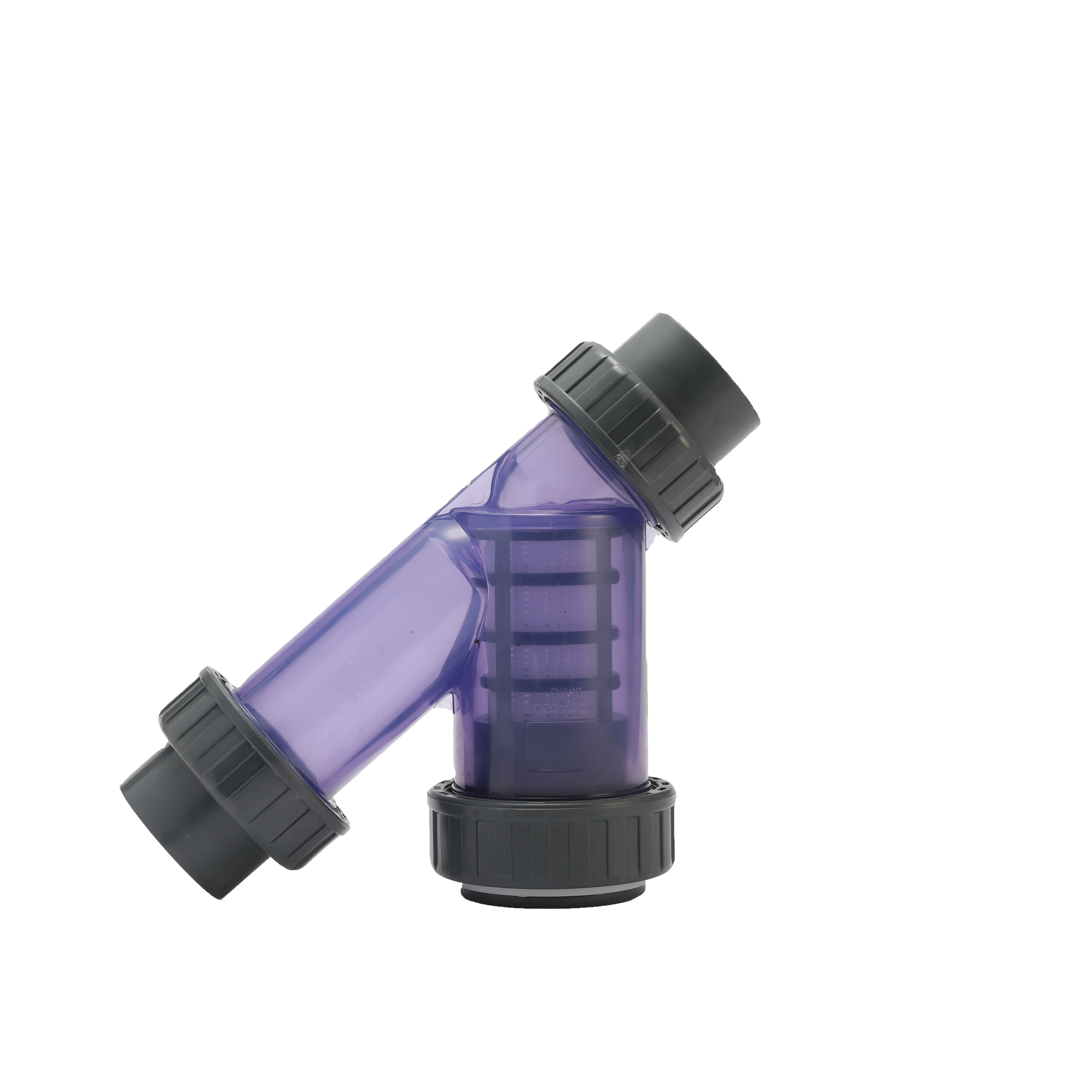 High Quality Plastic Check Valve for Water Filtration PVC Transparent Y Strainer Filter