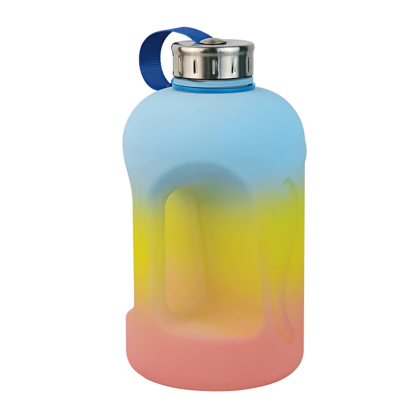 cheap inventions half gal bottle with cover and sleeve, bpa free water gallon jog wrap for gym 74oz, gym bottle jug