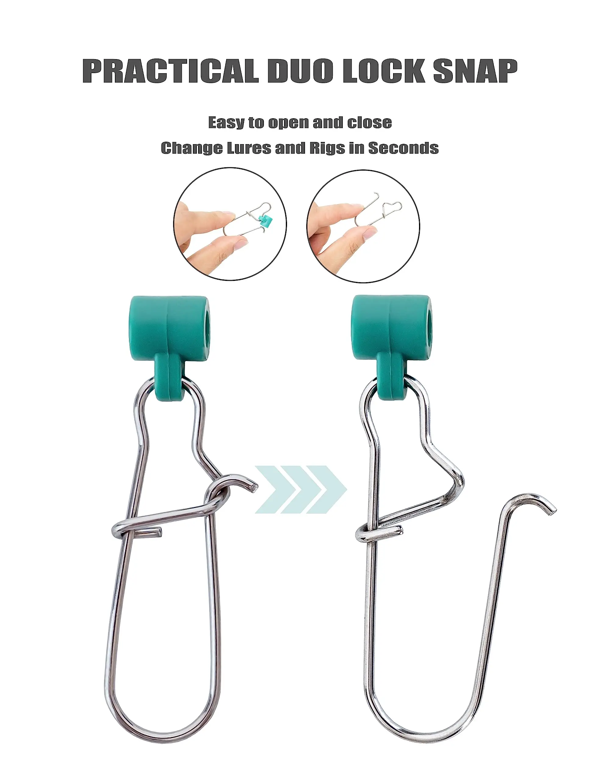 Fishing Line Sinker Slide #8 Duo Lock Snap Stainless Steel 110-220LB Lure Quick Snap  Quick Change Fishing Clips