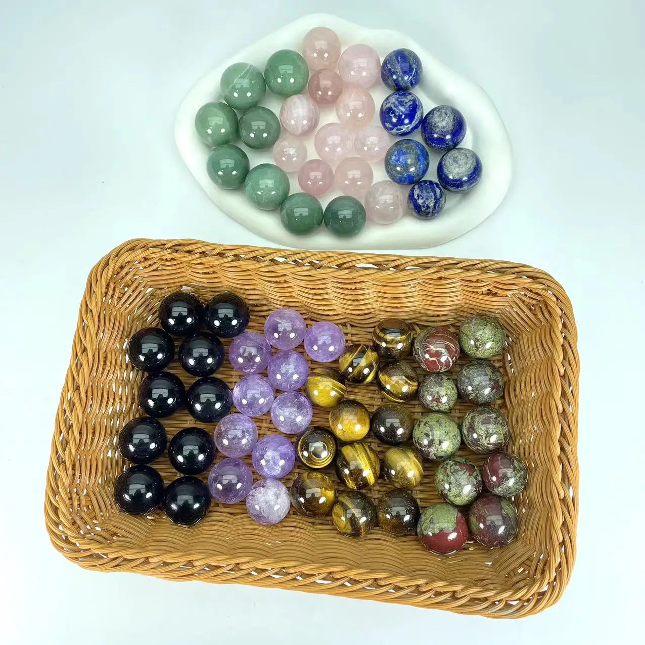 wholesale price spiritual natural 28mm rock amethyst citrine quartz crystal sphere healing stone 7 chakra crystal meditation