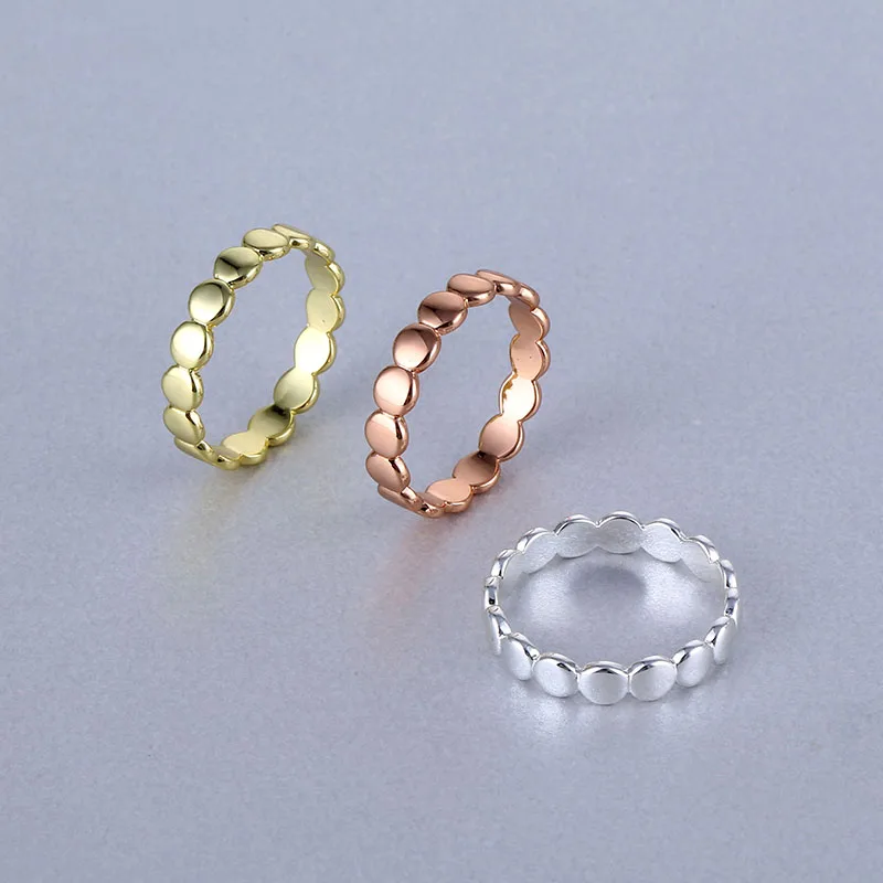 Fine Jewelry 18K Gold Plated Wholesale 925 Sterling Silver Metal Dot and Phase Ring For Women
