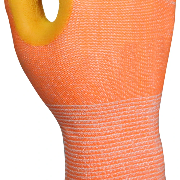 ENTE SAFETY 15 Gauge HPPE Warm Lining Cuff Latex Wrinkle Dipped Cut Resistant Level 5 En388 A3 Safety Gloves