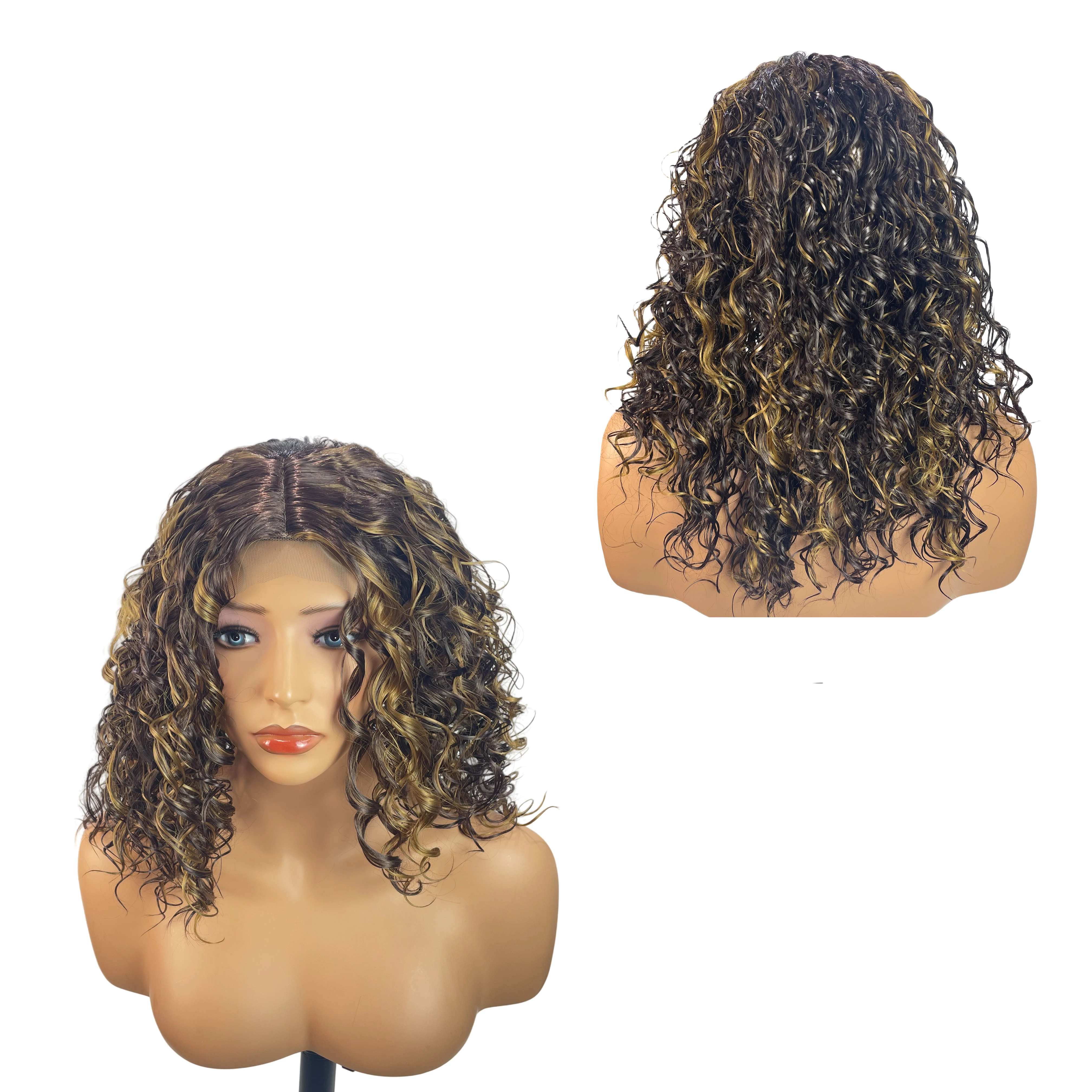 Wholesale Heat Resistant Fibre Synthetic Hair Wigs for African American Women Short Wavy Wigs Fashion Style
