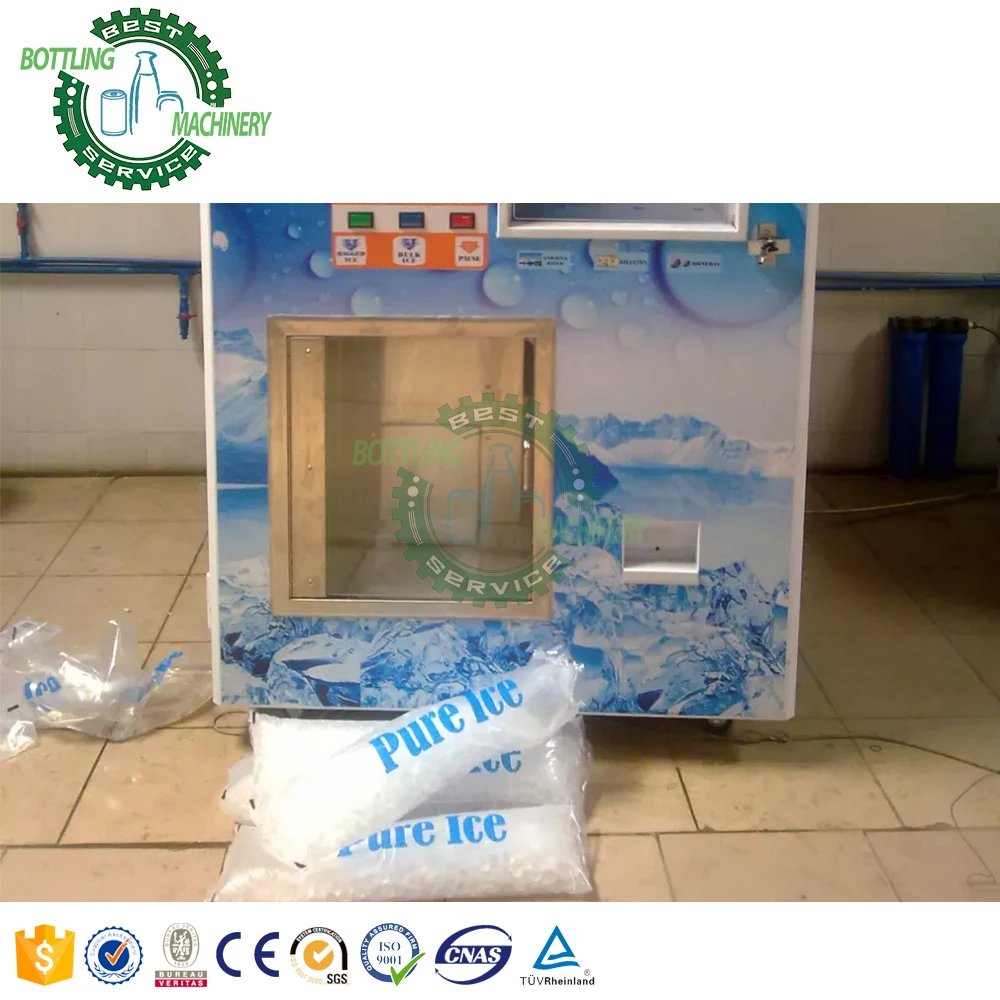 24 Hour commercial community Self-service water and bag cube ice vending machine for selling