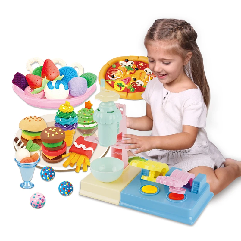 Play Ice Cream Maker Toy 36pcs Fun Color Mud Toys Kitchen Food Pretend Set Play Sets Pretend Play Toy For kids