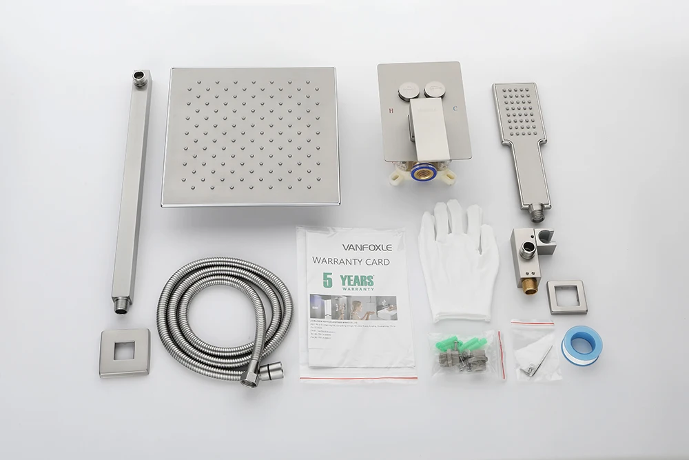 12 Inch Ducha Douche Brass Thermostatic Rain Concealed Curtain Bath & Shower Faucets Mixer System concealed shower mixer