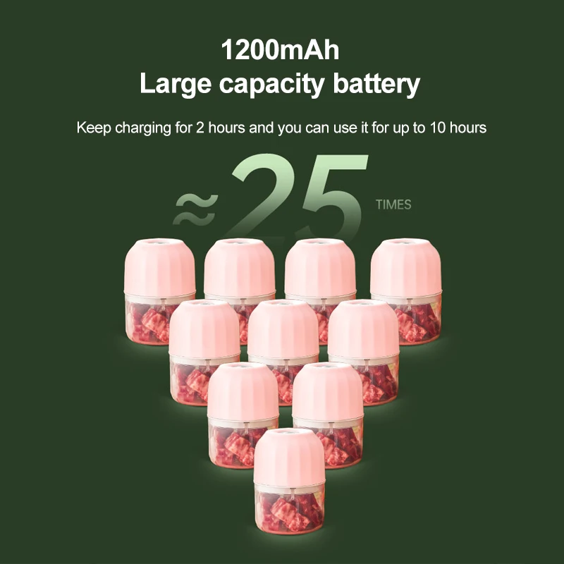 Electric vegetable cutter Meat mincer Meat grinder garlic onion vegetable electric cutter USB rechargeable household kitchenware