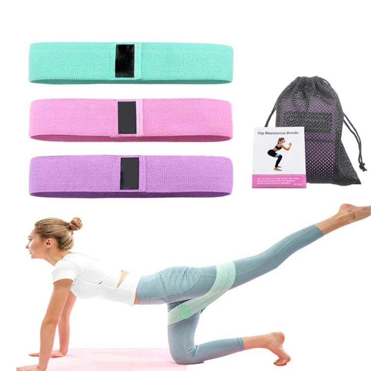 Exercise Resistance Bands for Legs and Butt, Anti-Slip & Roll Booty Bands, Thick Elastic Fabric Workout Fitness Loops Band for W