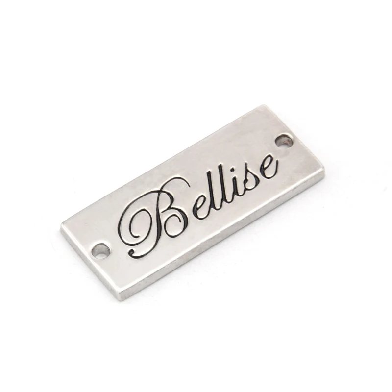 Пользовательский выгравированный логотип металлическая пластина этикетка бирка для одежды