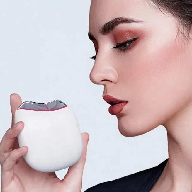 2024 Portable Mini Heated LED Face Beauty Device Handheld ABS Material EMS Anti-Aging Neck Face Microcurrent Lifting Massager