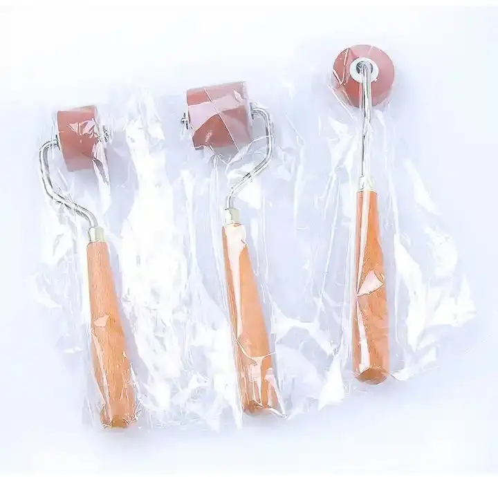 Keep Smiling Polymer Acrylic Clay Rolling Pin Polymer Clay Stamping Tool With Wooden Hand