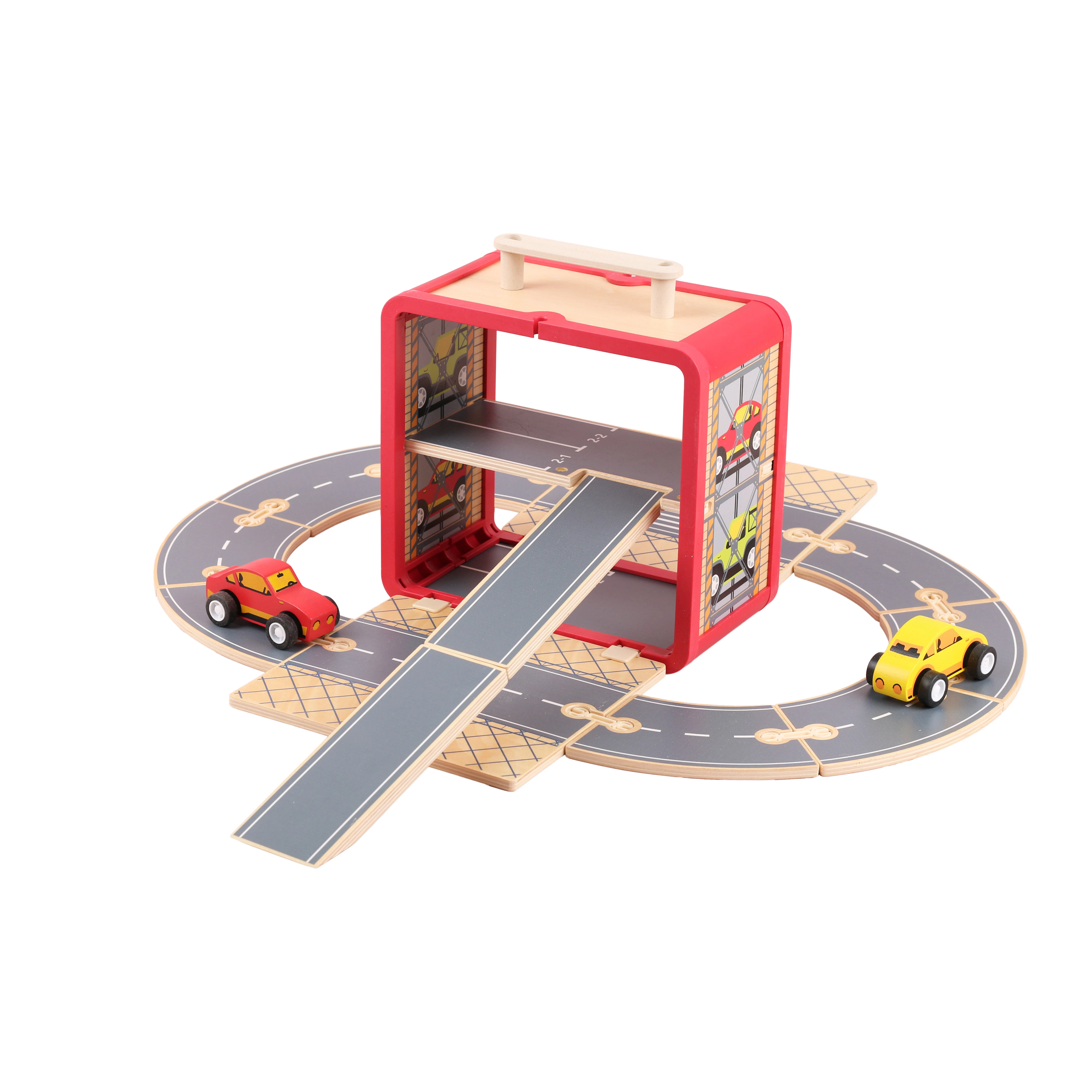 Montessori Children Wooden Track Building Diy Toys Wooden Car Track  Toy Set For Kids Gift