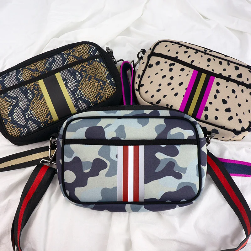 Hot Sale Neoprene Crossbody Bag Men Purse Handbag Neoprene Flat Messenger Bags Women Neoprene Cross Body Mobile Phone Bags