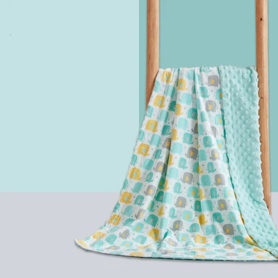 
Wholesale Custom Digital Polyester Cartoon Character Minky Blanket Pattern Crib Dot Print Baby Blanket 
