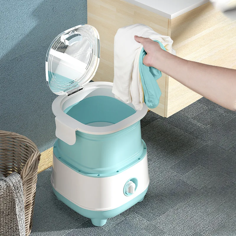 2022 Foldable Mini Fully-automatic Washing Machine Portable Folding with Spin
