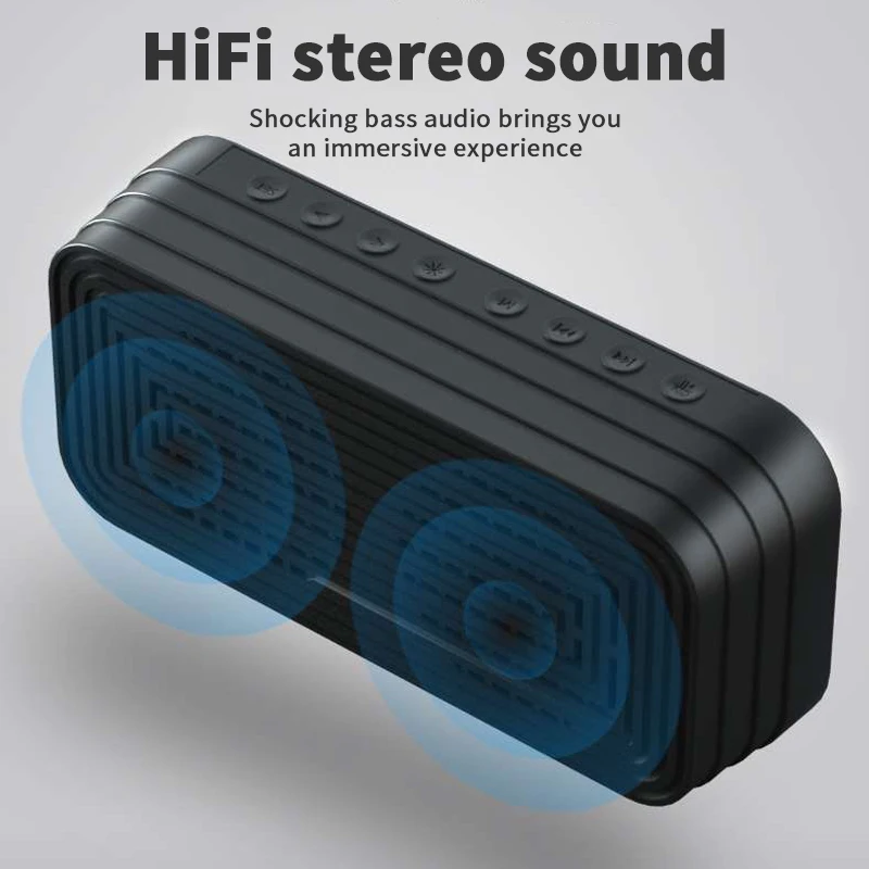 Hot Selling Mini BT Speaker Alarm Clock Mirror Radio Wth LED Digital Display Sleep Timer Portable Wireless Subwoofer