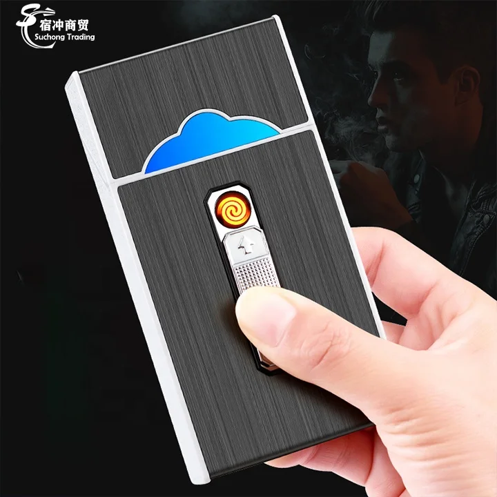 Custom Windproof Luxury Cool Metal Usb Electric Cigarette Lighter Case