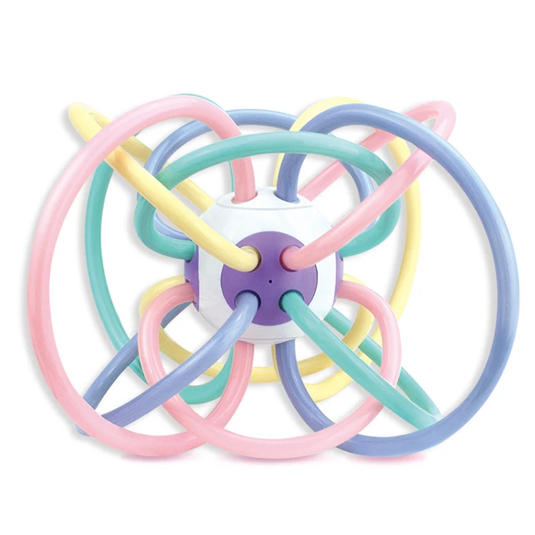 Оптовая продажа, органический новый дизайн, погремушка из мягкого АБС-пластика, детская игрушка-прорезыватель для зубов, детский силиконовый Прорезыватель для зубов