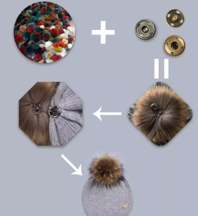 
China factory Wholesale 15cm Top quality genuine raccoon fur ball fluffy raccoon fur pom pom 