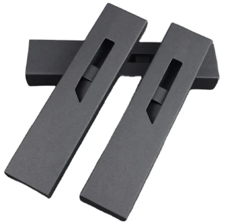 custom pen packing box professional design white cardboard pen gift box logo black window luxury gift paper cardboard pen box