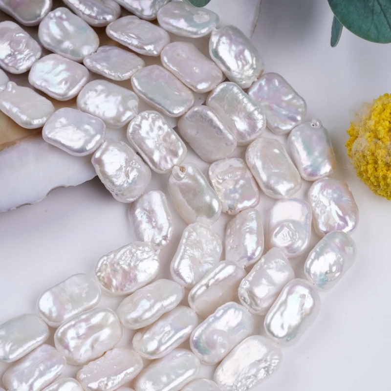 Natural Pearls Wholesale 11-12mm 16-18mm Long Square Shape Fresh Water Pearls For Jewelry Making