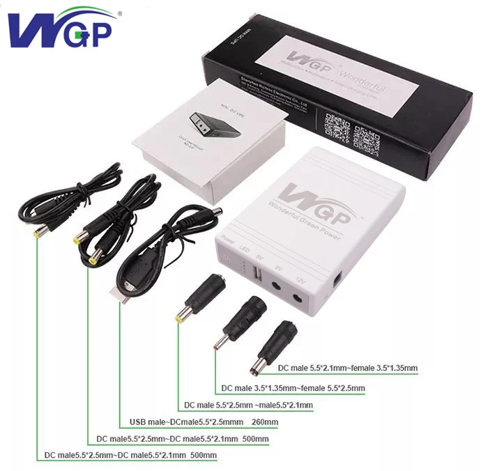 WGP UPS DC 5V 9V 12V USB Power Bank Online Backup Supply Battery mini UPS for Wifi Router Modem Camera Mobile Phone