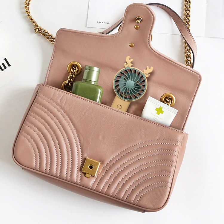 Mini Portable Rechargeable Led Hand Fans Cooling Small Handheld Hand Held Hanging Neck Electric Cute Ear Plastic Fan For Home