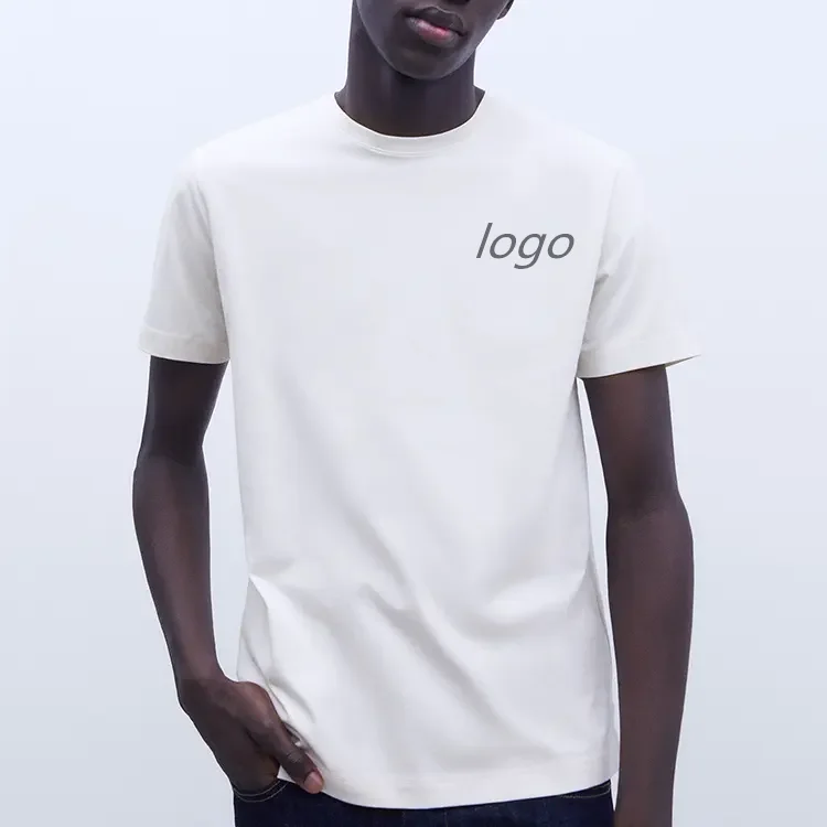 Quality Mens 100% Cotton T-shirt Custom Logo Blank T-shirt High Quality Normal Fit Crew Collar Slim-fit T-shirt Jersey Casual