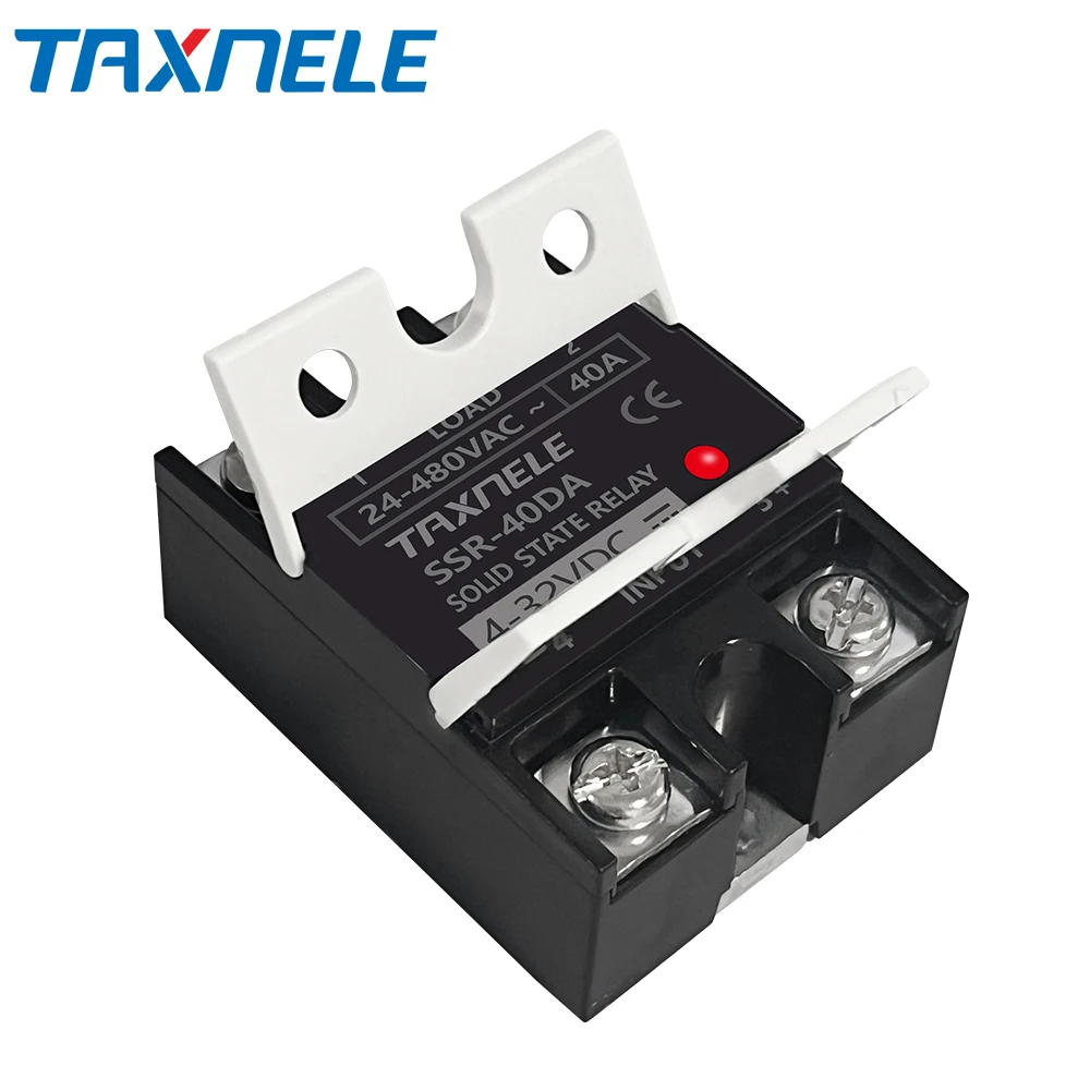 DC To AC SSR-40DA SSR 25DA 10DA Solid State Relay 4-32VDC Input 24-480VAC Output solid state relay Industrial Single black SSR