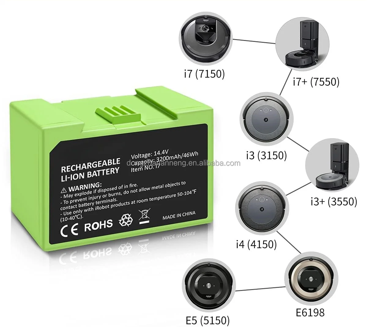 14 4 В 3200 мАч i7 Замена батареи для iRobot Roomba e и i СЕРИИ i7158 I7550 I7558 i7e5 i8 7150 7550 i3 3150 3550 i4