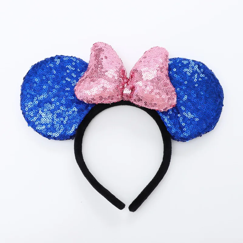 Happy Birthday Party Headpiece Cartoon Mouse Big Wave Point Ear Hair Band Bow Mickey Headband