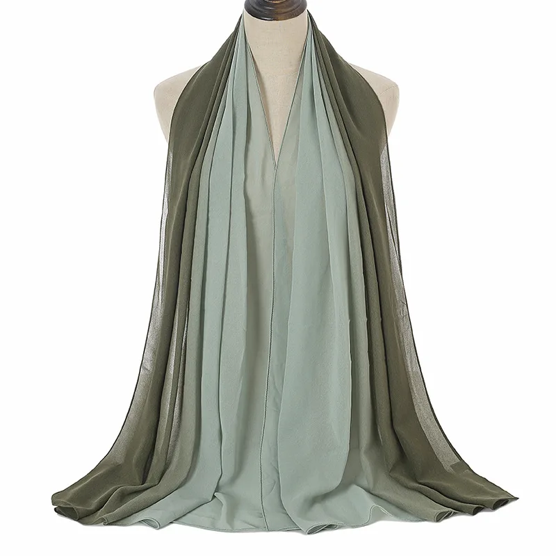 Top Sale Muslim Chiffon Hijab Dubai Islamic Arab Headscarf Instant Premium Double Color Hijab Scarf Shawl for Women
