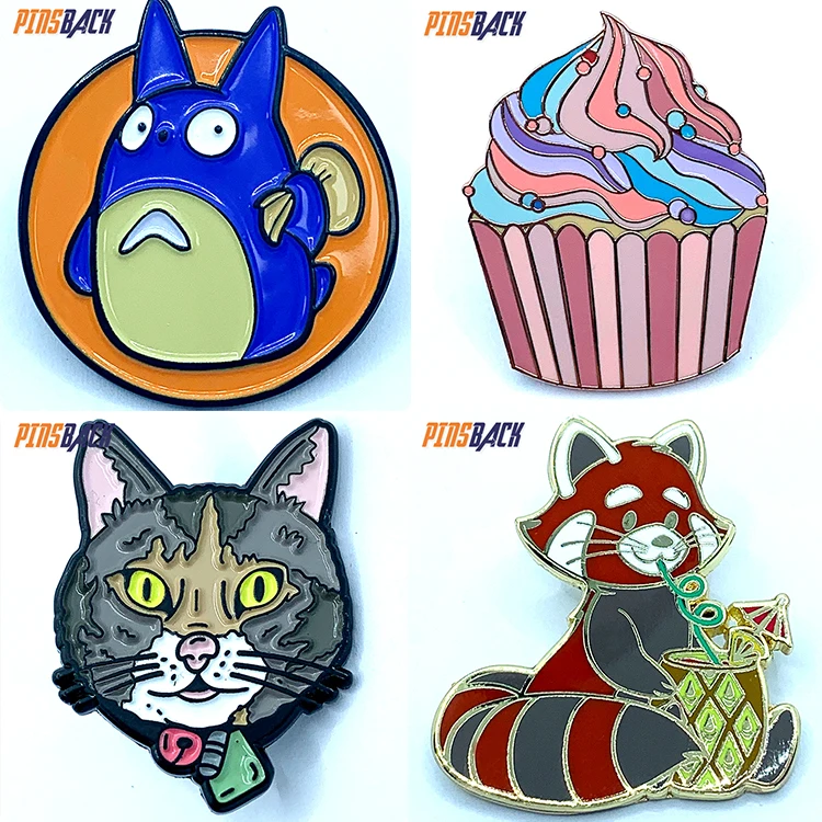 Soft Enamel Pins Custom Die Casting Zinc Alloy Cutout Enamel Pins Butterfly Clutch Custom Enamel Pins